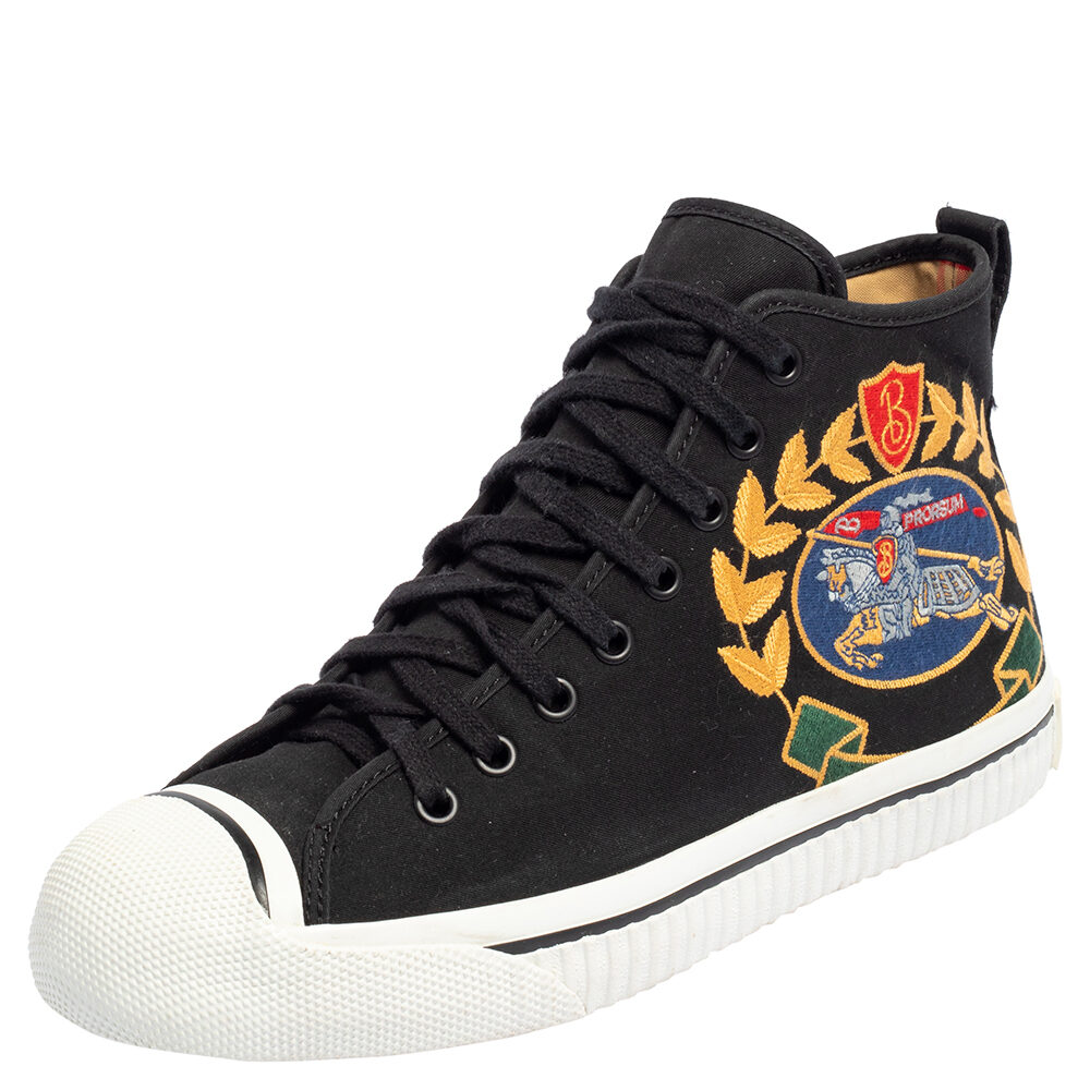 Burberry Black Canvas Kingly Big C High Top Sneakers Size 40 Burberry Black Canvas Kingly Big C High Top Sneakers Size 40