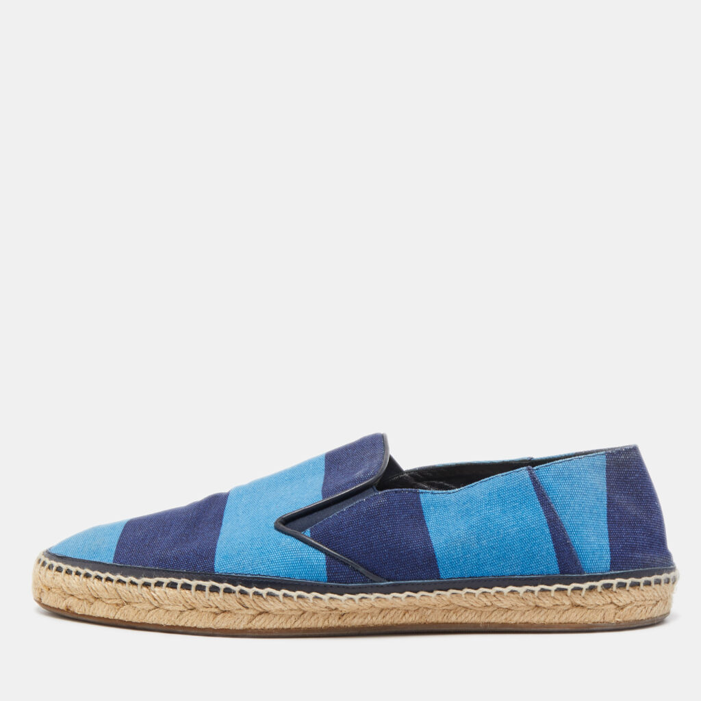 Burberry Blue Canvas Slip On Espadrille Flats Size 42.5 Burberry Blue Canvas Slip On Espadrille Flats Size 42.5