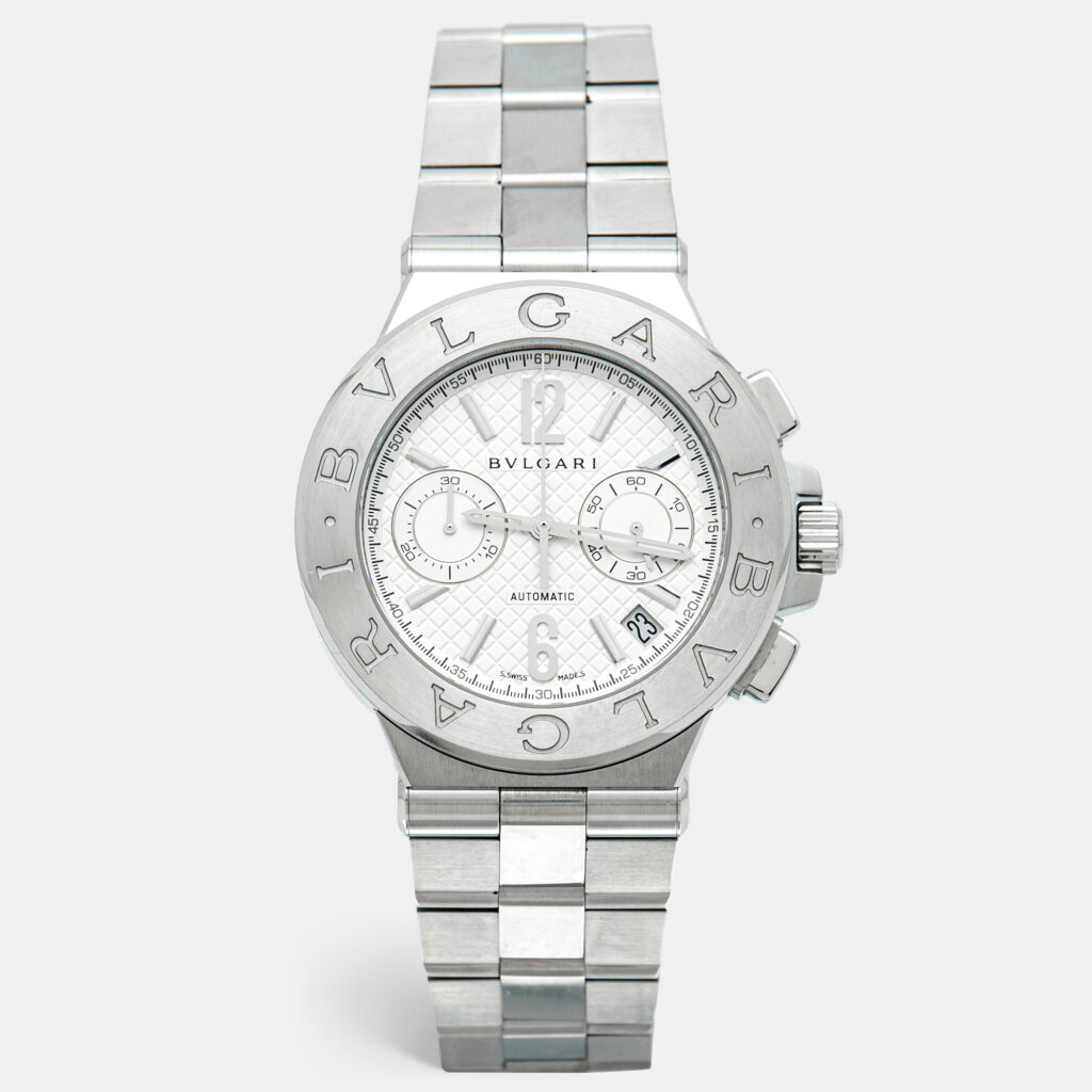 Bvlgari Diagono DG40SCH Silver Dial Stainless Steel Men's Wristwatch 40 mm