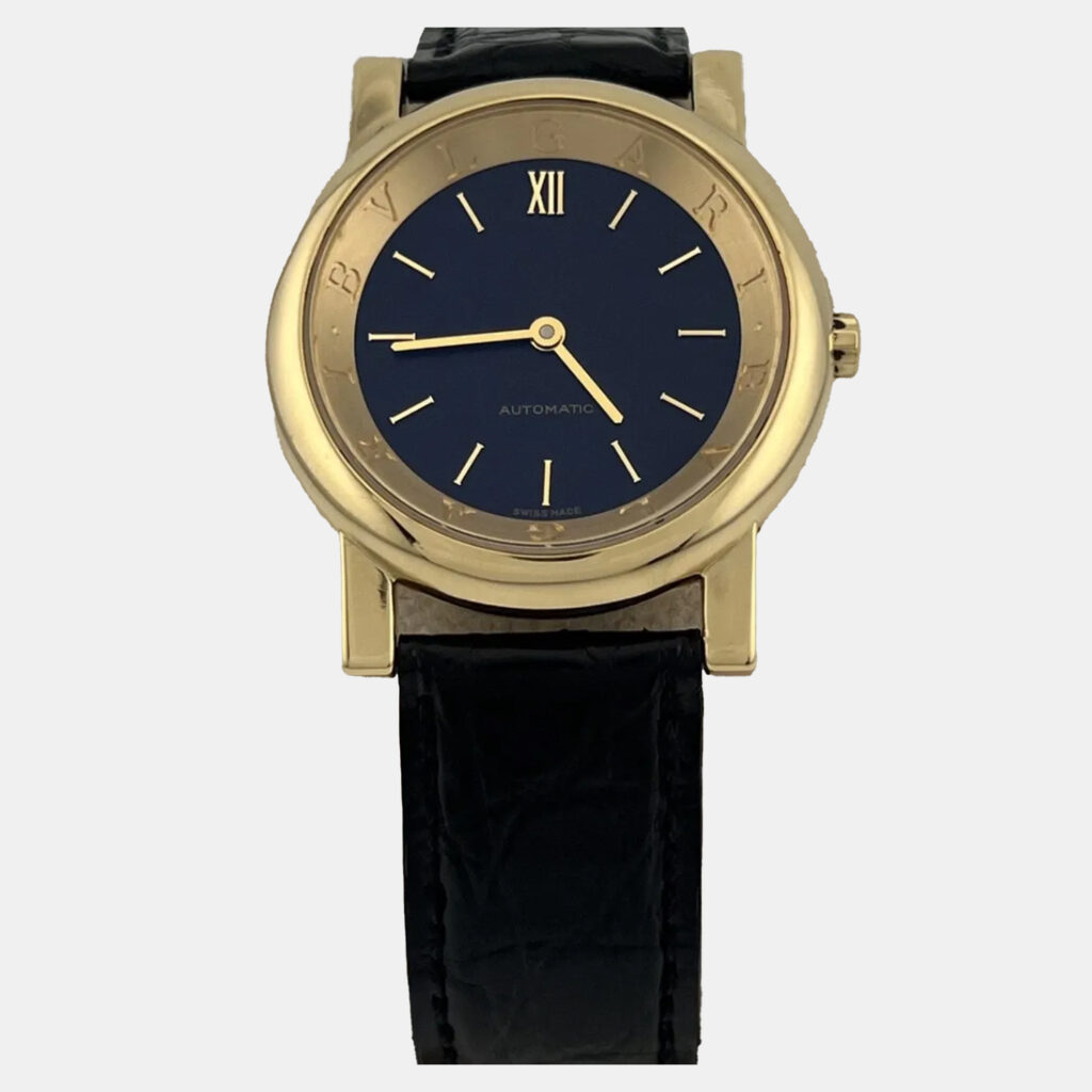 Bvlgari Anfiteatro AT35GL Automatic Black 18k Yellow Gold Men's Wristwatch 35 mm