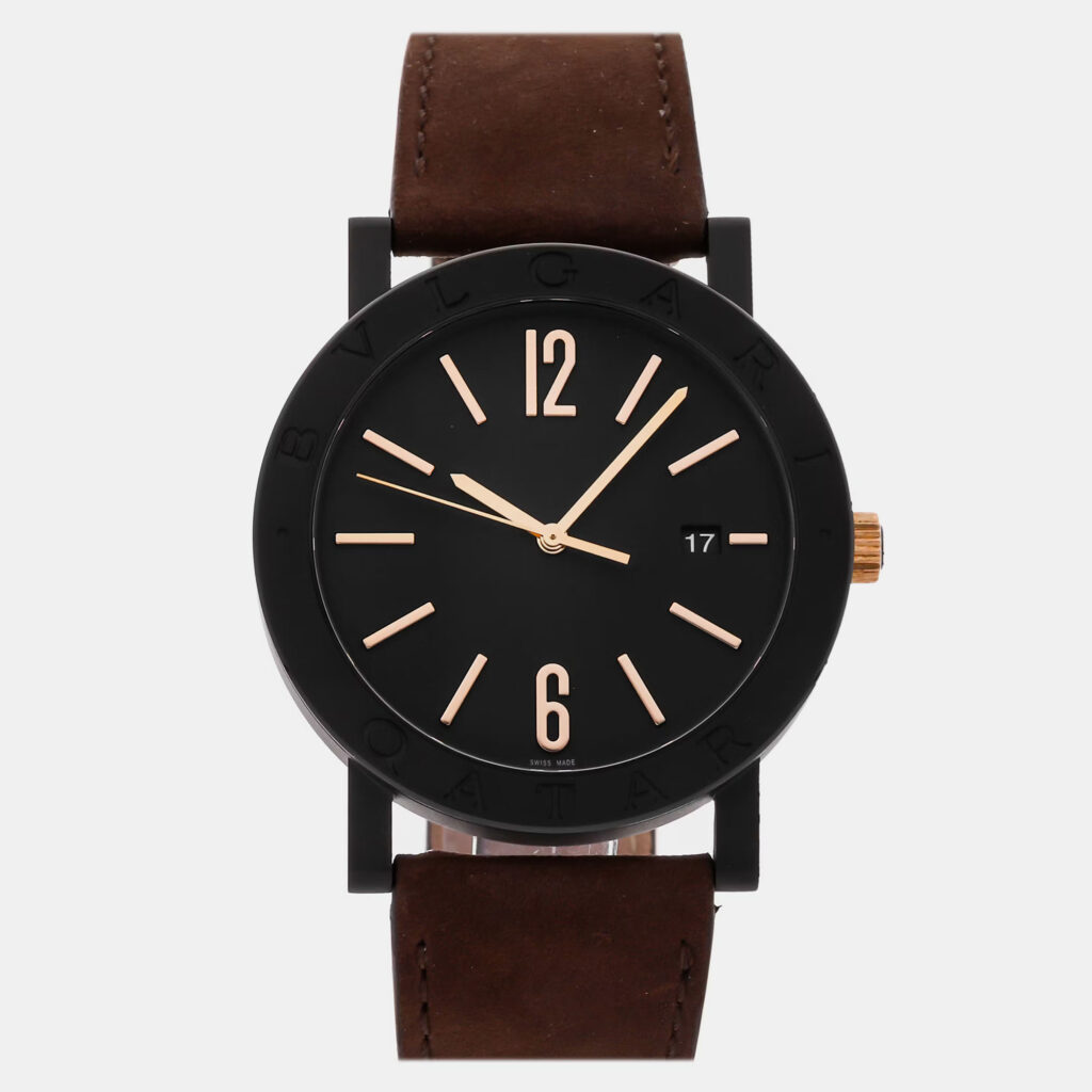 Pre-Owned Bvlgari Bvlgari-Bvlgari 103556 Black Automatic Blacksteel Men's Wristwatch 41 mm Pre-Owned Bvlgari Bvlgari-Bvlgari 103556 Black Automatic Blacksteel Men's Wristwatch 41 mm
