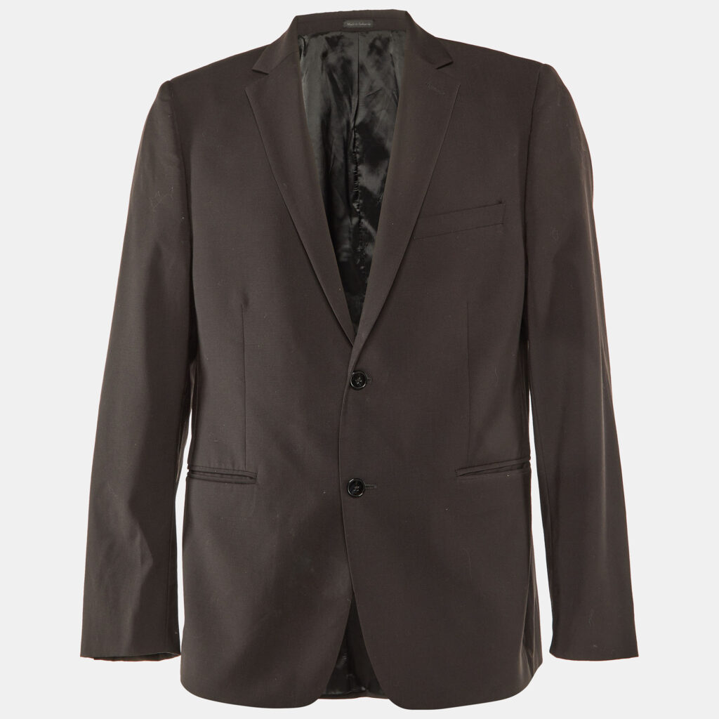 Calvin Klein Brown Wool Regular Fit Blazer L