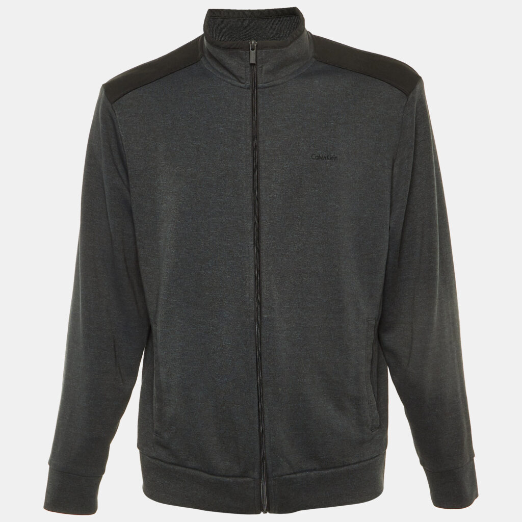 luxury-men-calvin-klein-used-clothes-p1217243-004-1.jpg Calvin Klein Grey/Black Jersey Zip Up Jacket L