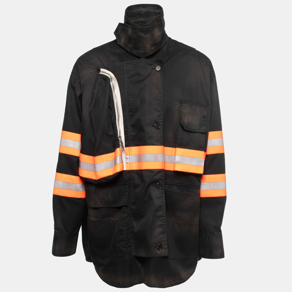 Calvin Klein Black Cotton Reflective Fireman Jacket M Calvin Klein Black Cotton Reflective Fireman Jacket M