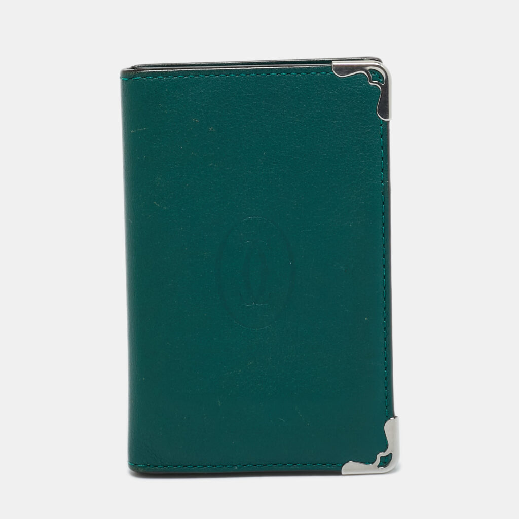 Cartier Green Leather Le Must De Cartier Card Holder Cartier Green Leather Le Must De Cartier Card Holder