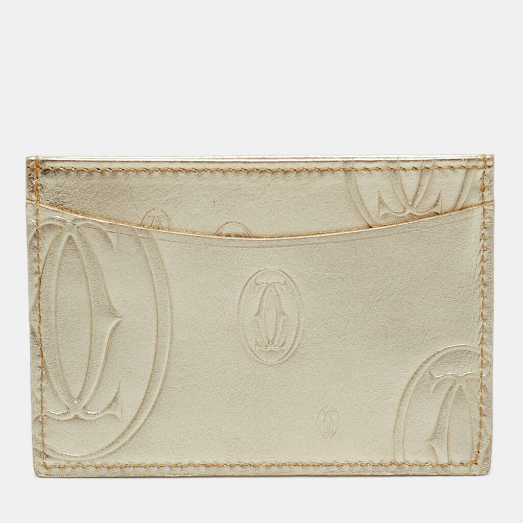 Cartier Gold Leather Happy Birthday Card Holder Cartier Gold Leather Happy Birthday Card Holder