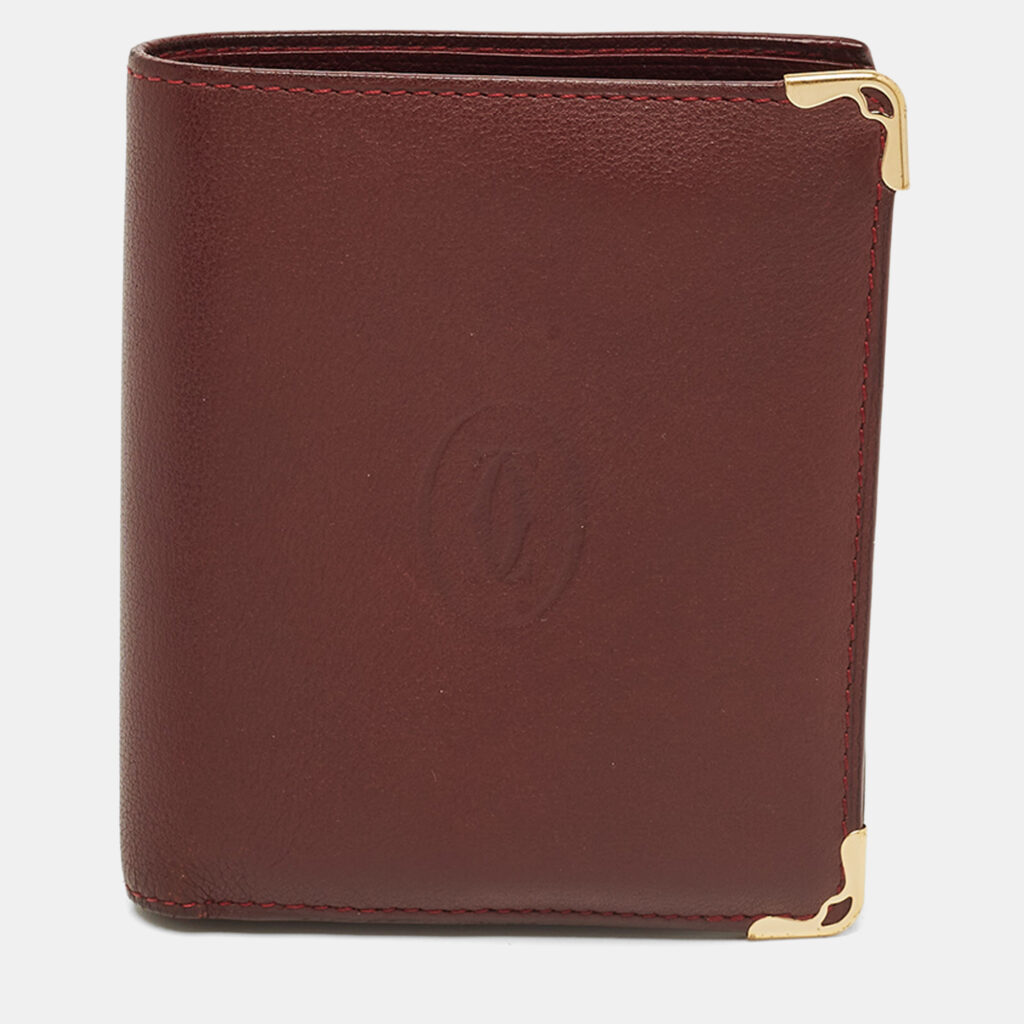 Cartier Red Leather Must de Cartier Bifold Wallet Cartier Red Leather Must de Cartier Bifold Wallet