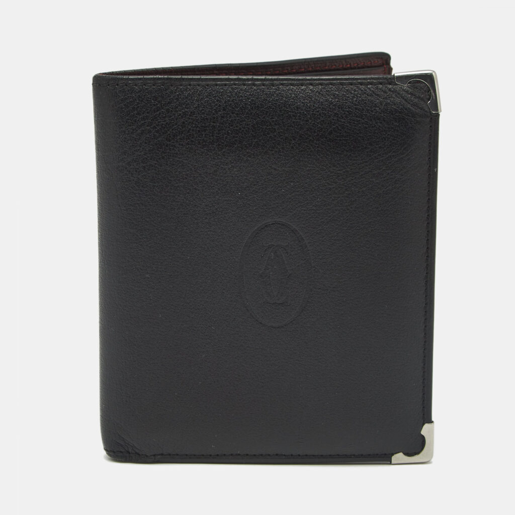 Cartier Black Leather Must de Cartier Bifold Wallet Cartier Black Leather Must de Cartier Bifold Wallet
