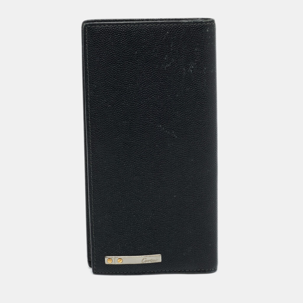 Cartier Black Leather Santos de Cartier Long Wallet Cartier Black Leather Santos de Cartier Long Wallet
