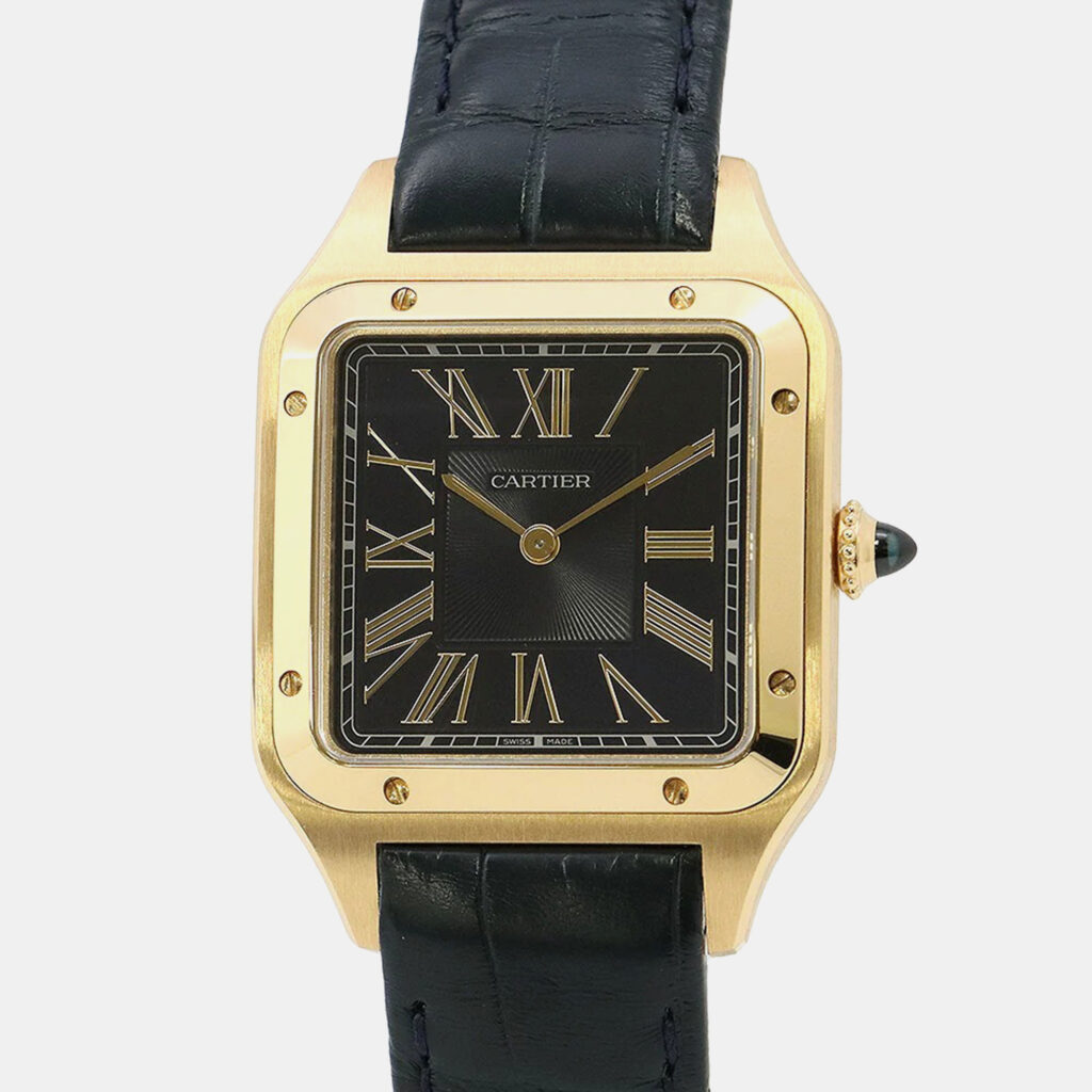 Cartier Santos Dumont WGSA0077 Quartz Blue 18k Yellow Gold Men's Wristwatch 31 mm Cartier Santos Dumont WGSA0077 Quartz Blue 18k Yellow Gold Men's Wristwatch 31 mm