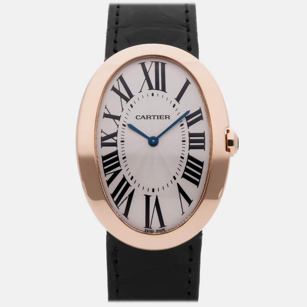 Cartier Baignoire W8000002 Manual Winding Silver 18k Rose Gold Women's Wristwatch 34 mm Cartier Baignoire W8000002 Manual Winding Silver 18k Rose Gold Women's Wristwatch 34 mm
