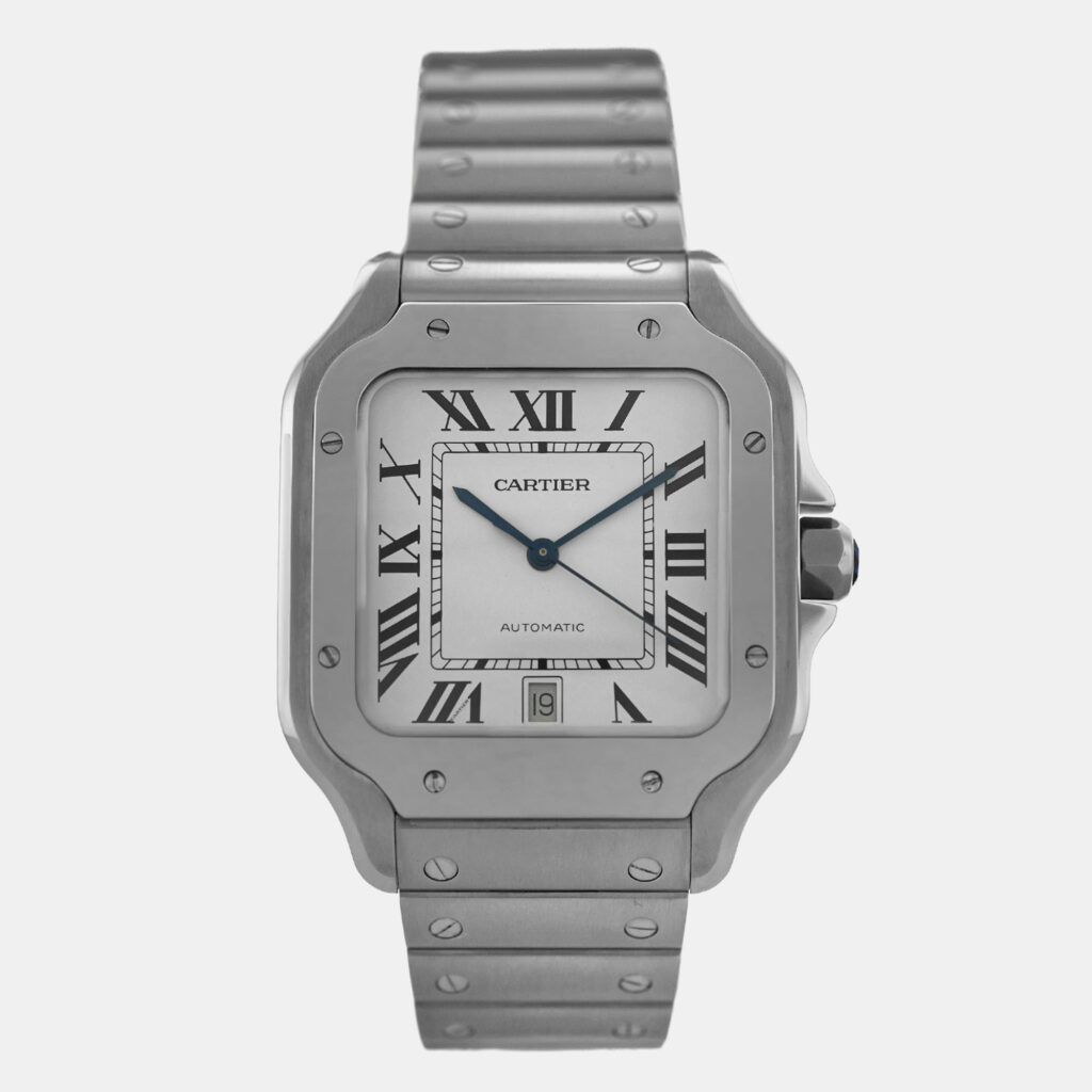 Cartier Santos WSSA0018 Automatic White Stainless Steel Men's Wristwatch 40 mm Cartier Santos WSSA0018 Automatic White Stainless Steel Men's Wristwatch 40 mm