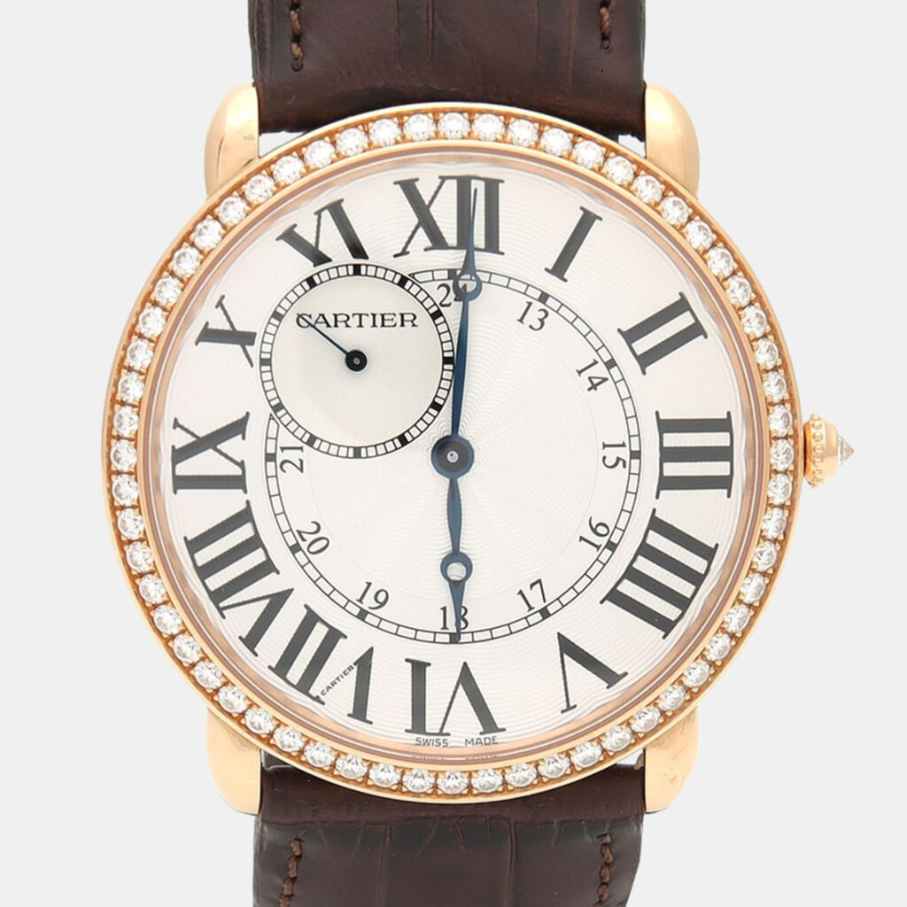 Cartier Ronde Louis Diamond Manual Winding Rose Gold Men's Wristwatch 42 mm Cartier Ronde Louis Diamond Manual Winding Rose Gold Men's Wristwatch 42 mm