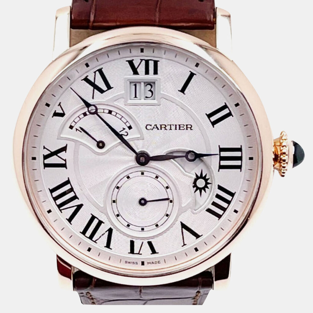 Cartier Rotonde De Cartier W1556240 3771 Automatic Silvered Guilloche 18K Rose Gold Men's Wristwatch 42 mm Cartier Rotonde De Cartier W1556240 3771 Automatic Silvered Guilloche 18K Rose Gold Men's Wristwatch 42 mm