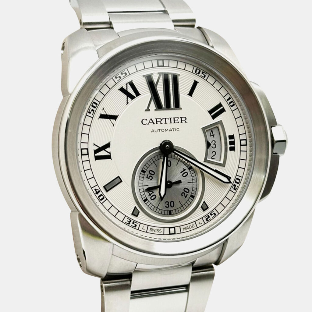 Cartier Calibre 3389 Automatic Silver Stainless Steel Men's Wristwatch 42 mm Cartier Calibre 3389 Automatic Silver Stainless Steel Men's Wristwatch 42 mm