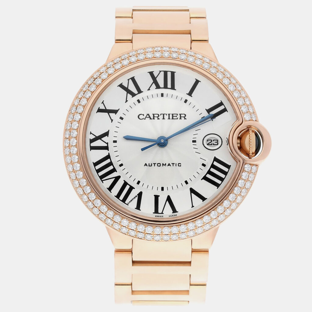 luxury-men-cartier-used-watches-p1231726-007-1.jpeg Cartier Ballon Bleu WE9008Z3 Automatic White 18k rose gold Men's Wristwatch 42 mm