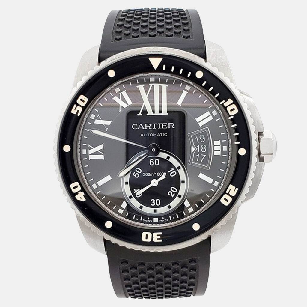 Cartier Calibre de Cartier W7100056 Automatic Black Stainless Steel Men's Wristwatch 42 mm Cartier Calibre de Cartier W7100056 Automatic Black Stainless Steel Men's Wristwatch 42 mm