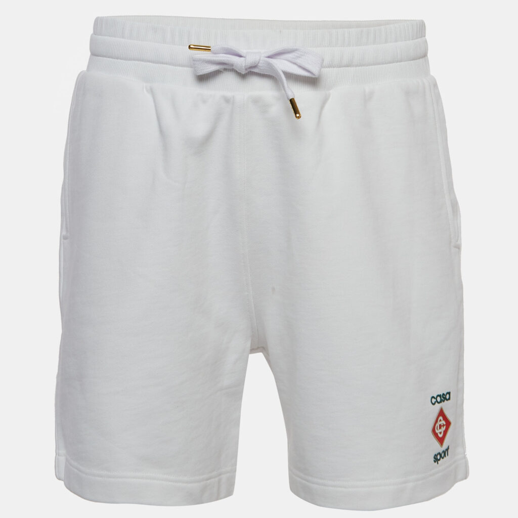 Casablanca White 3D Logo Print Cotton Drawstring Sweatshorts L Casablanca White 3D Logo Print Cotton Drawstring Sweatshorts L