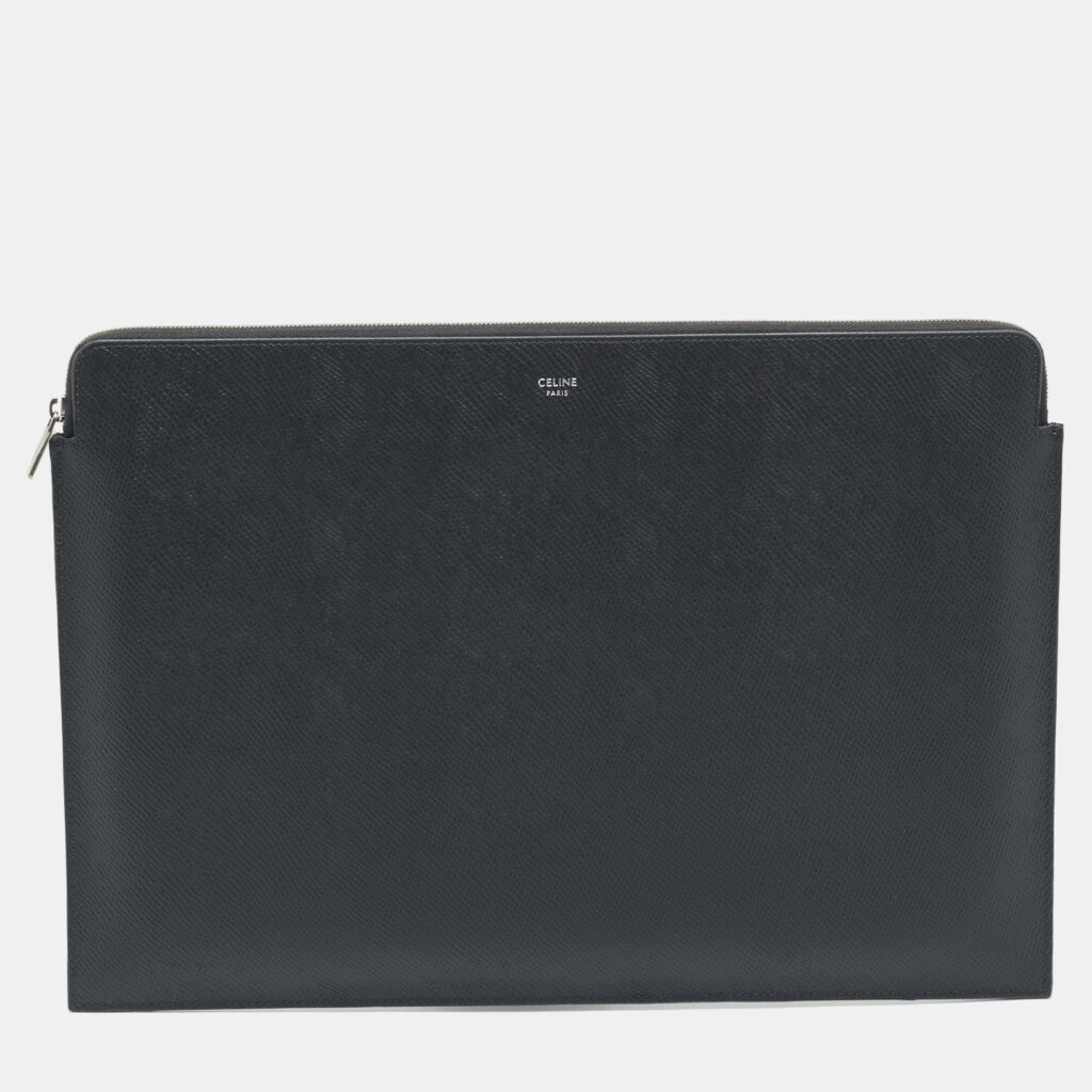 Celine Dark Grey Leather Document Holder Celine Dark Grey Leather Document Holder