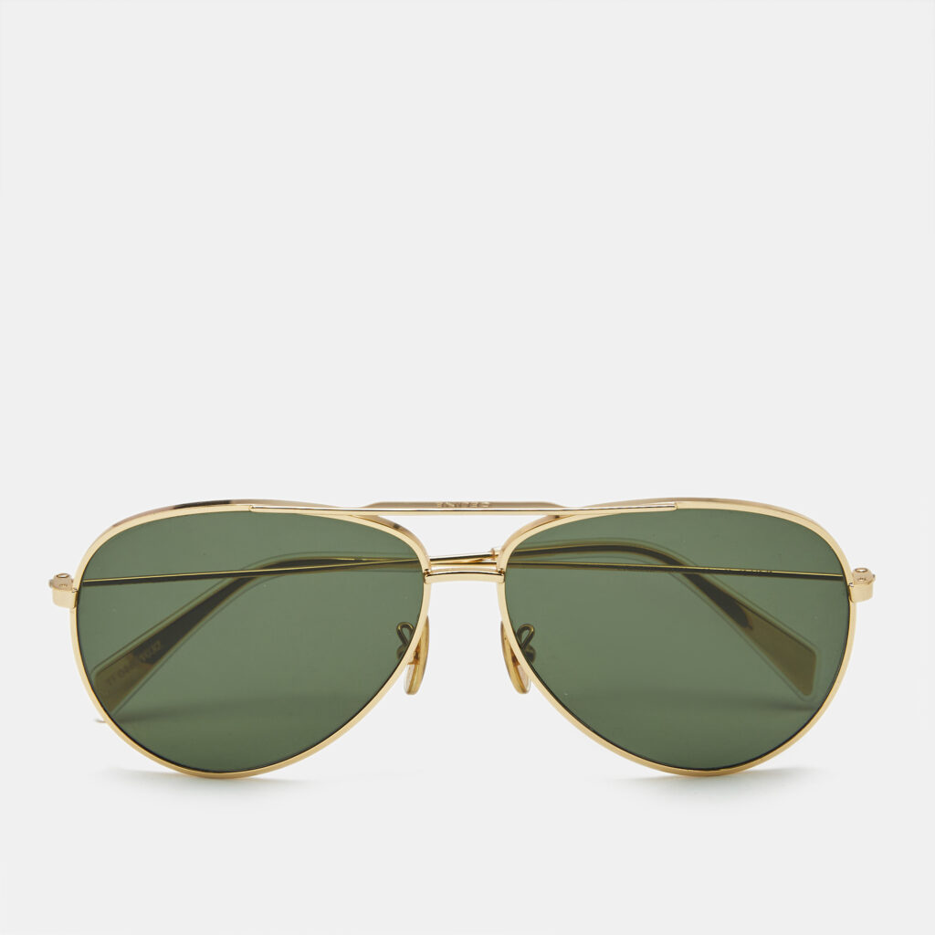 Celine Green/Gold Tone CL40062U Aviator Sunglasses