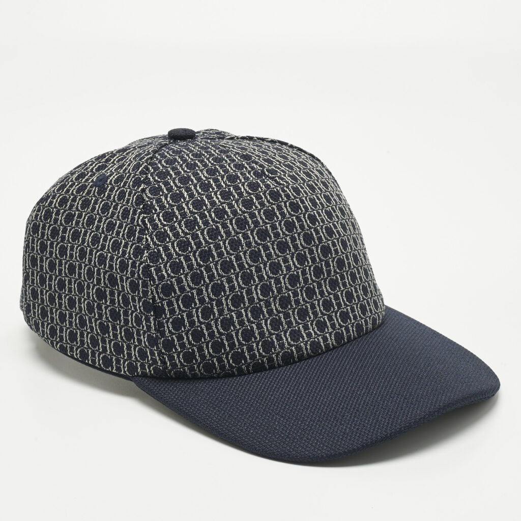 CH Carolina Herrera Navy Blue Monogram Canvas Baseball Cap S CH Carolina Herrera Navy Blue Monogram Canvas Baseball Cap S