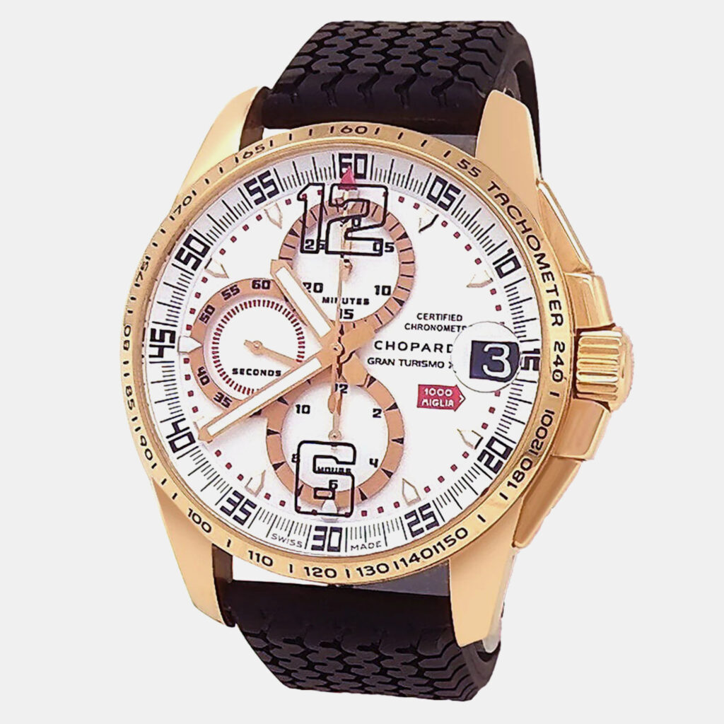 Chopard Mille Miglia 161268-5003 Automatic Silver 18k Rose Gold Men's Wristwatch 44 mm Chopard Mille Miglia 161268-5003 Automatic Silver 18k Rose Gold Men's Wristwatch 44 mm