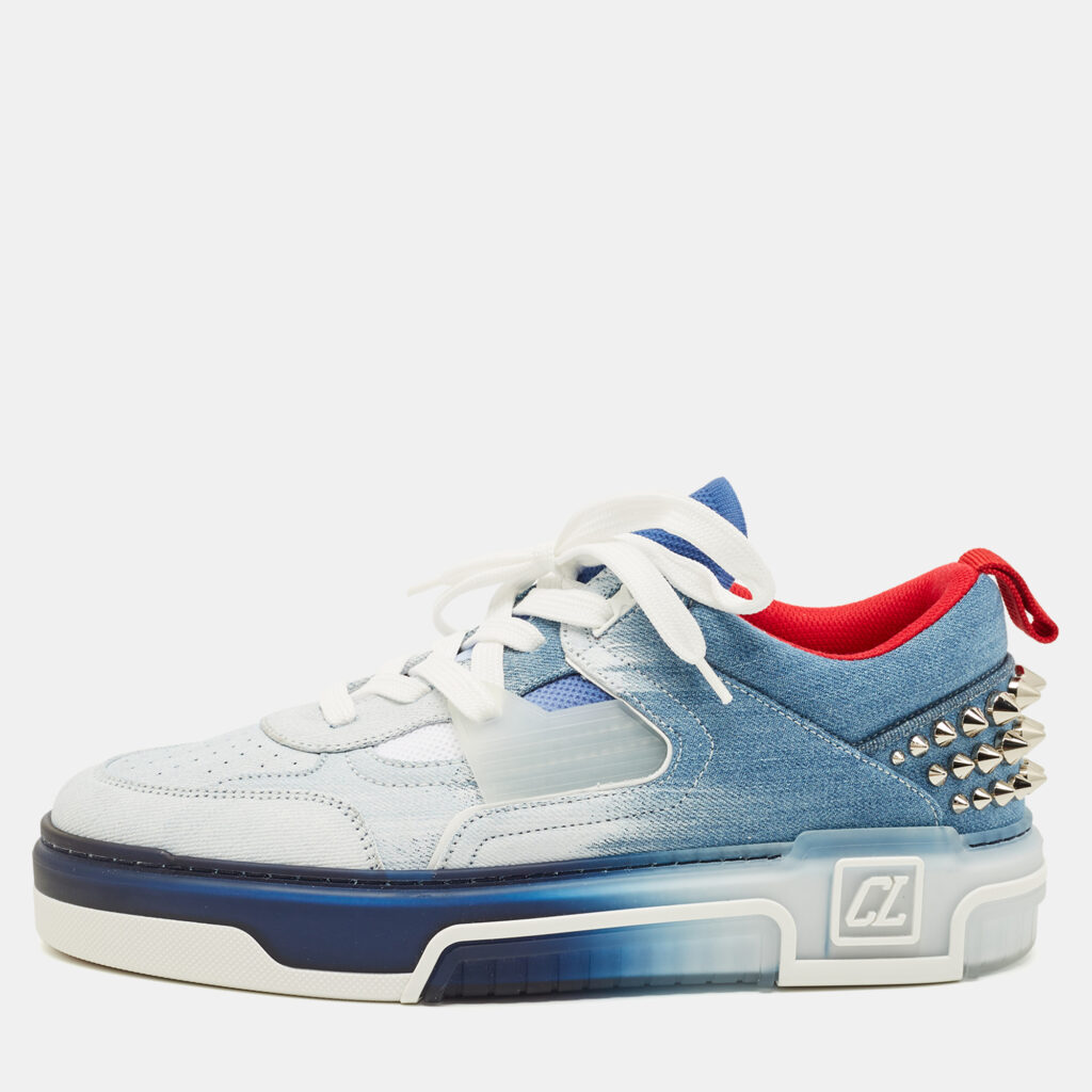 Christian Louboutin Blue/White Denim Astroloubi Sneakers Size 41.5 Christian Louboutin Blue/White Denim Astroloubi Sneakers Size 41.5