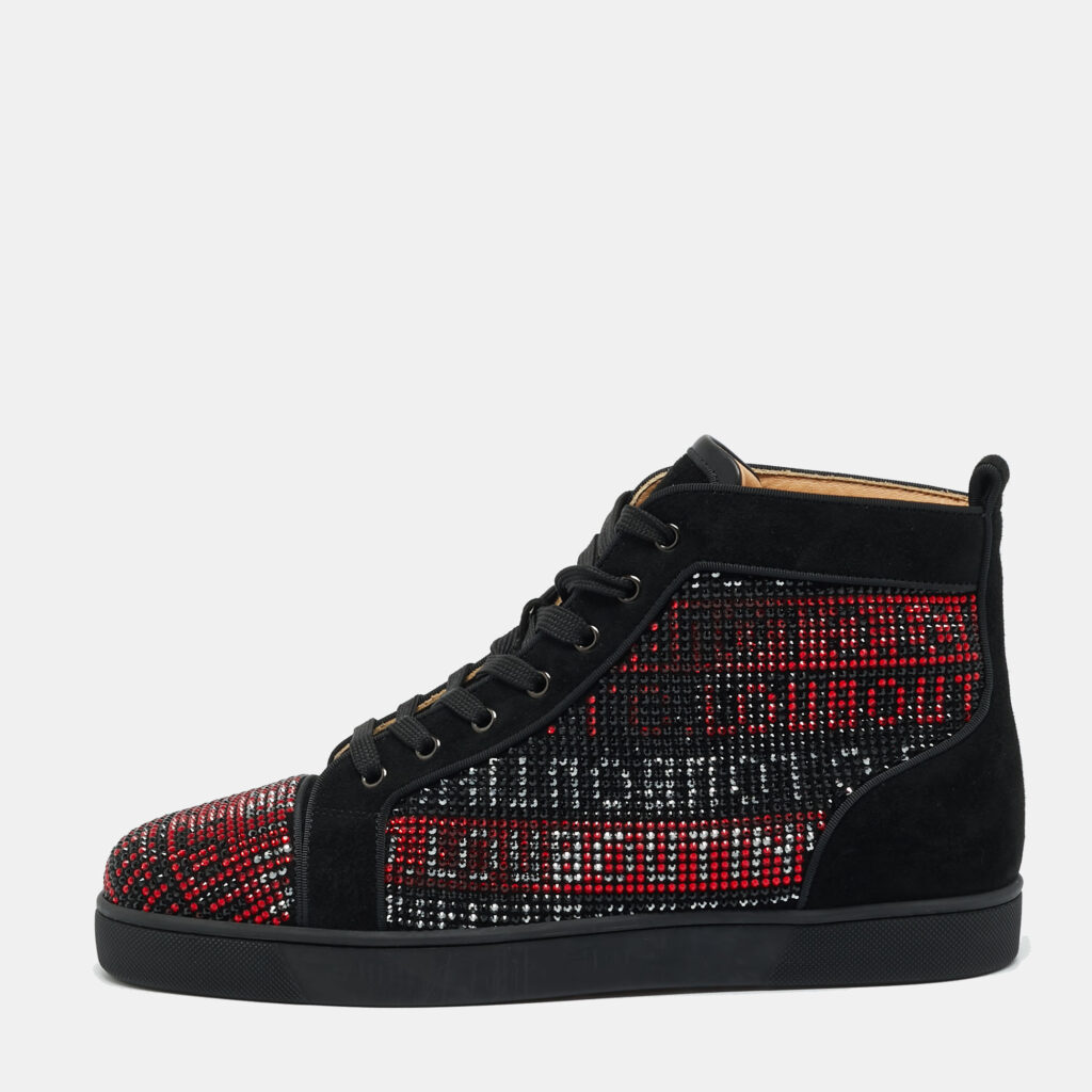 Christian Louboutin Tricolor Suede Crystal Embellish Louis High Top Sneakers Size 44 Christian Louboutin Tricolor Suede Crystal Embellish Louis High Top Sneakers Size 44