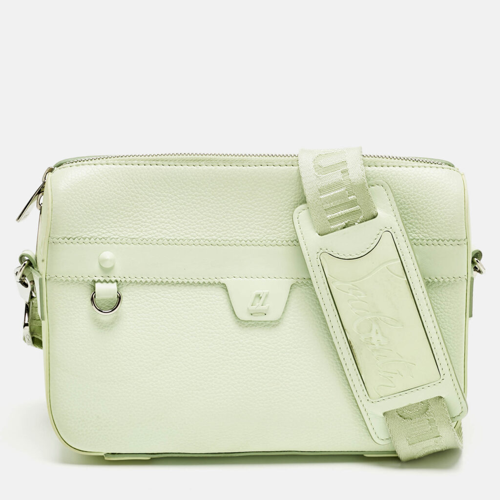 luxury-men-christian-louboutin-used-bags-p1231342-014-1.jpg Christian Louboutin Mint Green Leather Ruisbuddy Crossbody Bag