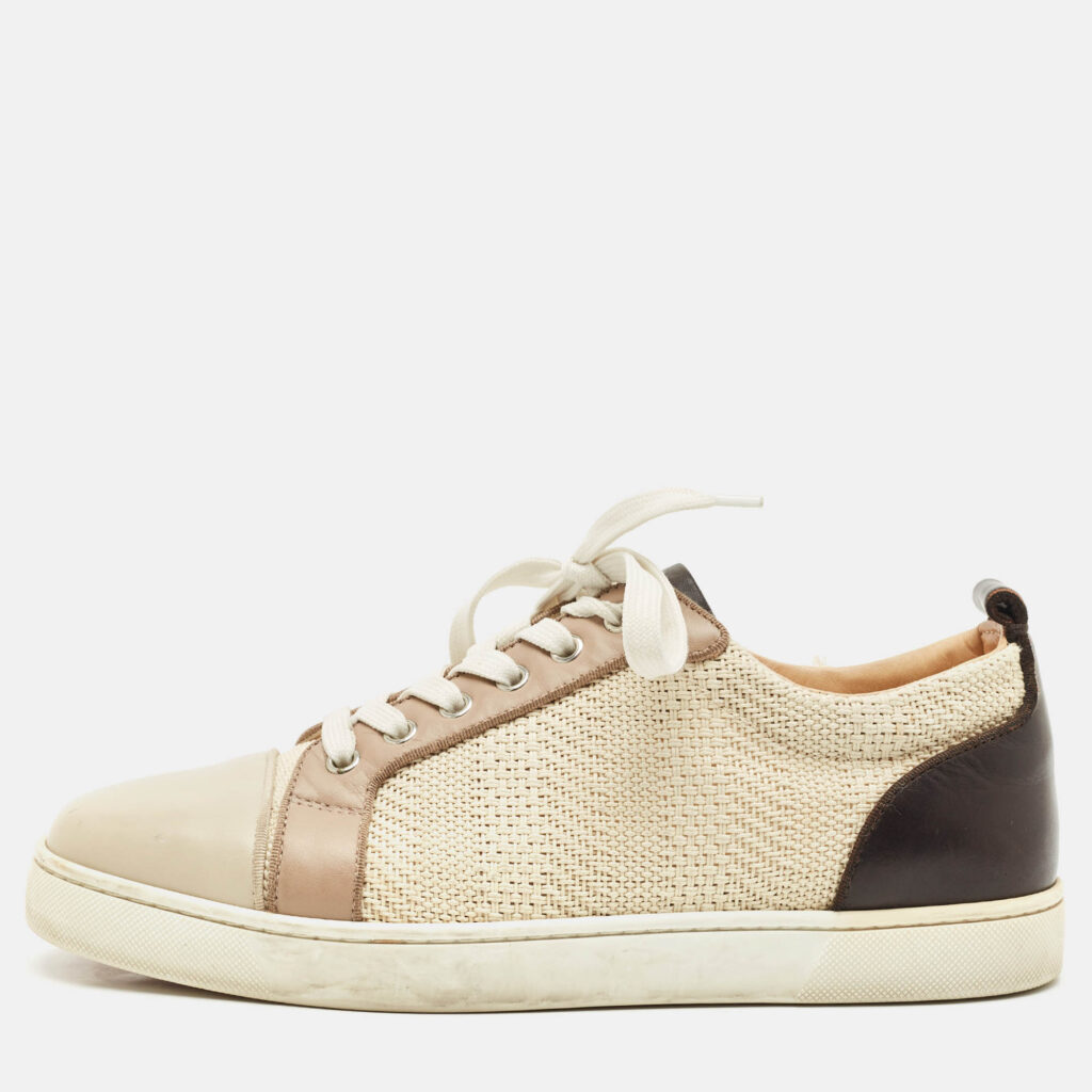 Christian Louboutin Multicolor Woven Fabric and Leather Junior Orlato Sneakers Size 40.5 Christian Louboutin Multicolor Woven Fabric and Leather Junior Orlato Sneakers Size 40.5