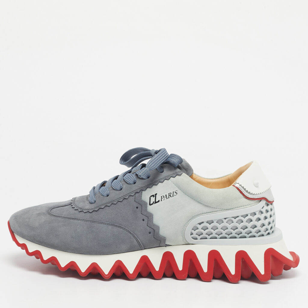 Christian Louboutin Multicolor Suede and Leather Loubishark Sneakers Size 43.5 Christian Louboutin Multicolor Suede and Leather Loubishark Sneakers Size 43.5