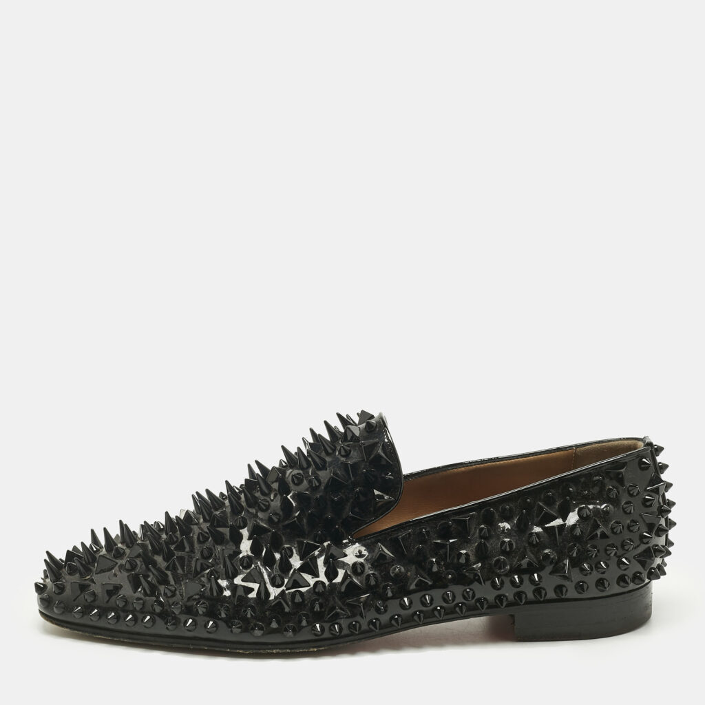 Christian Louboutin Black Patent Leather Spike Loafers Size 43.5 Christian Louboutin Black Patent Leather Spike Loafers Size 43.5