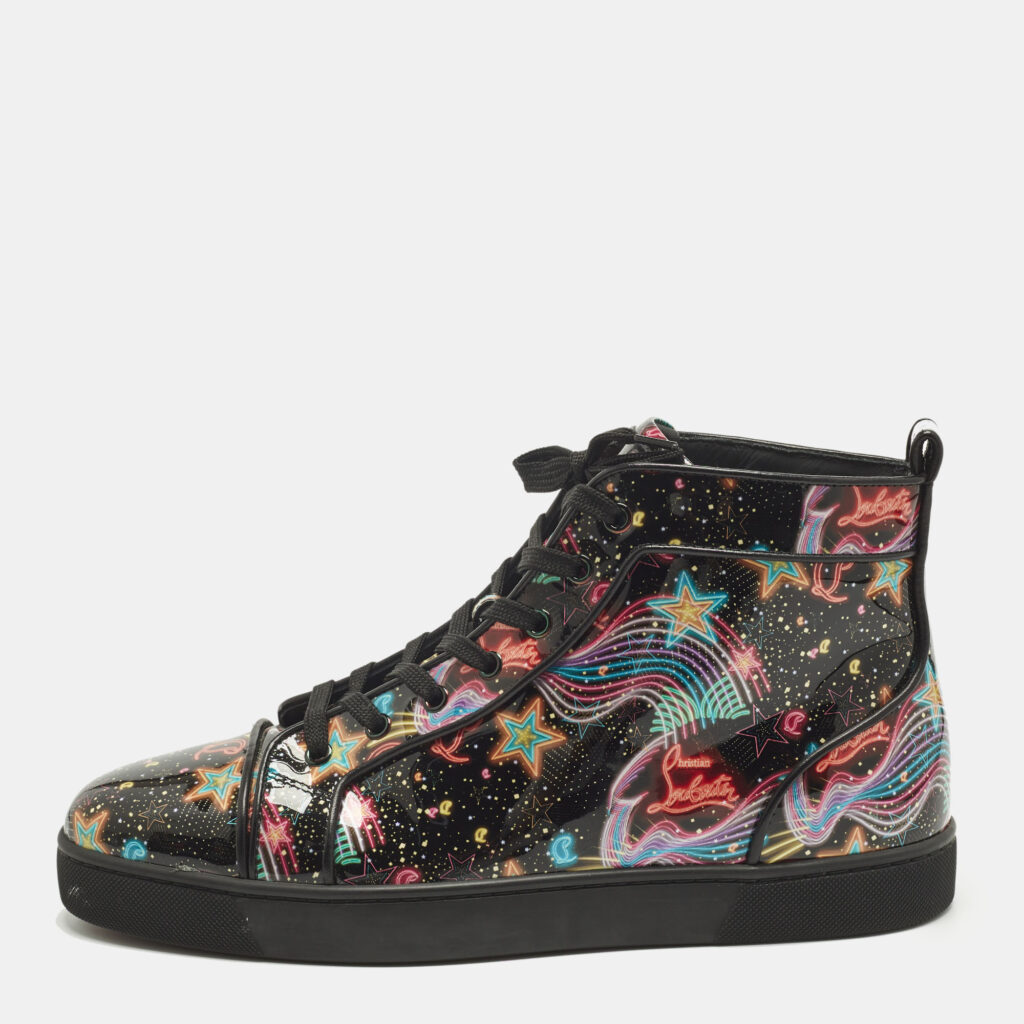luxury-men-christian-louboutin-used-shoes-p1246139-005-1.jpg Christian Louboutin Orlato Size 44 Multicolor Patent Leather High Top Sneakers