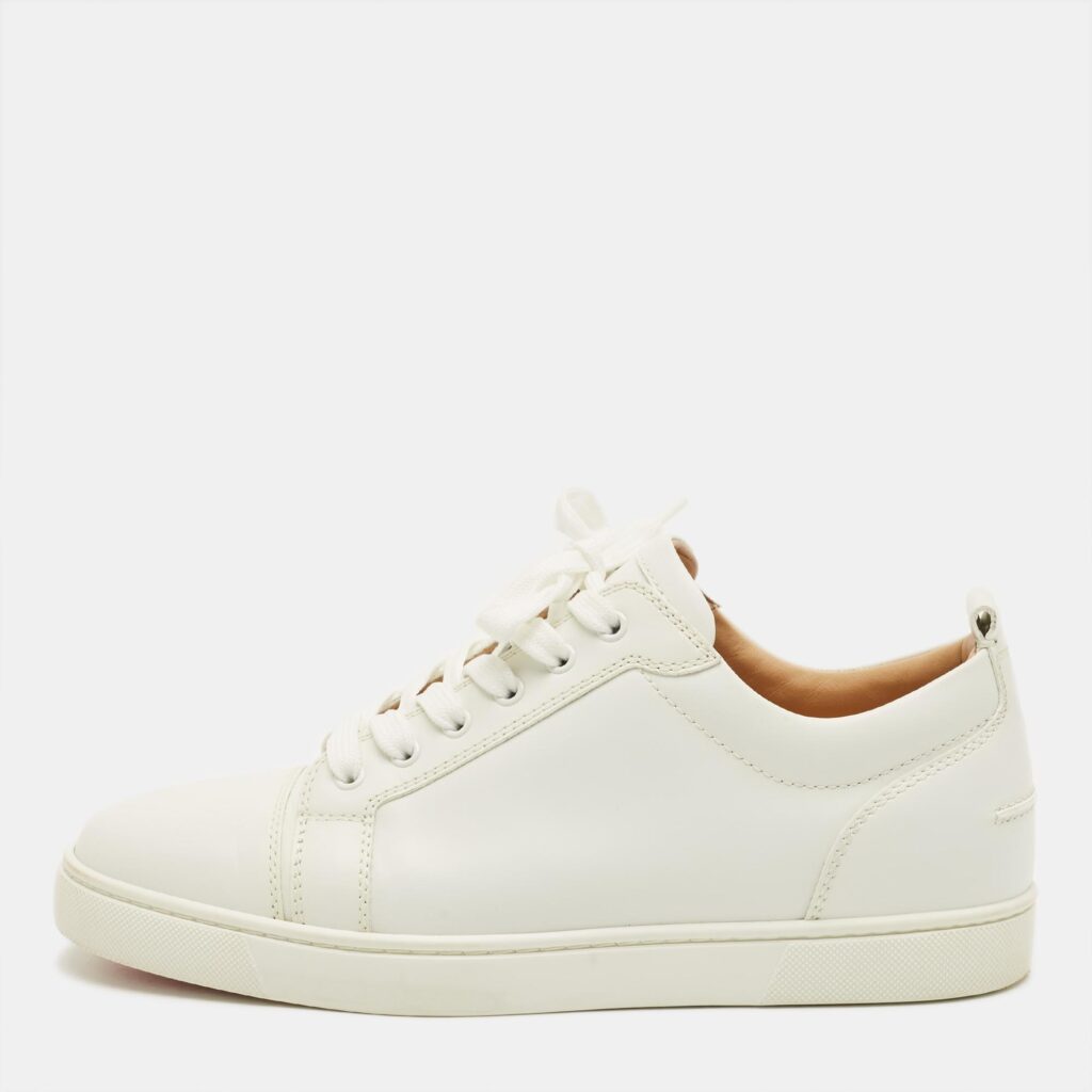 Christian Louboutin Louis Junior Size 43 White Leather Lace Up Sneakers Christian Louboutin Louis Junior Size 43 White Leather Lace Up Sneakers