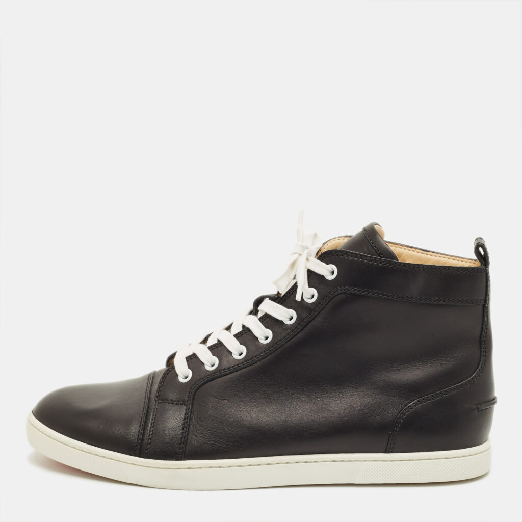 Christian Louboutin Louis Flat Size 43 Black Leather High Top Sneakers Christian Louboutin Louis Flat Size 43 Black Leather High Top Sneakers