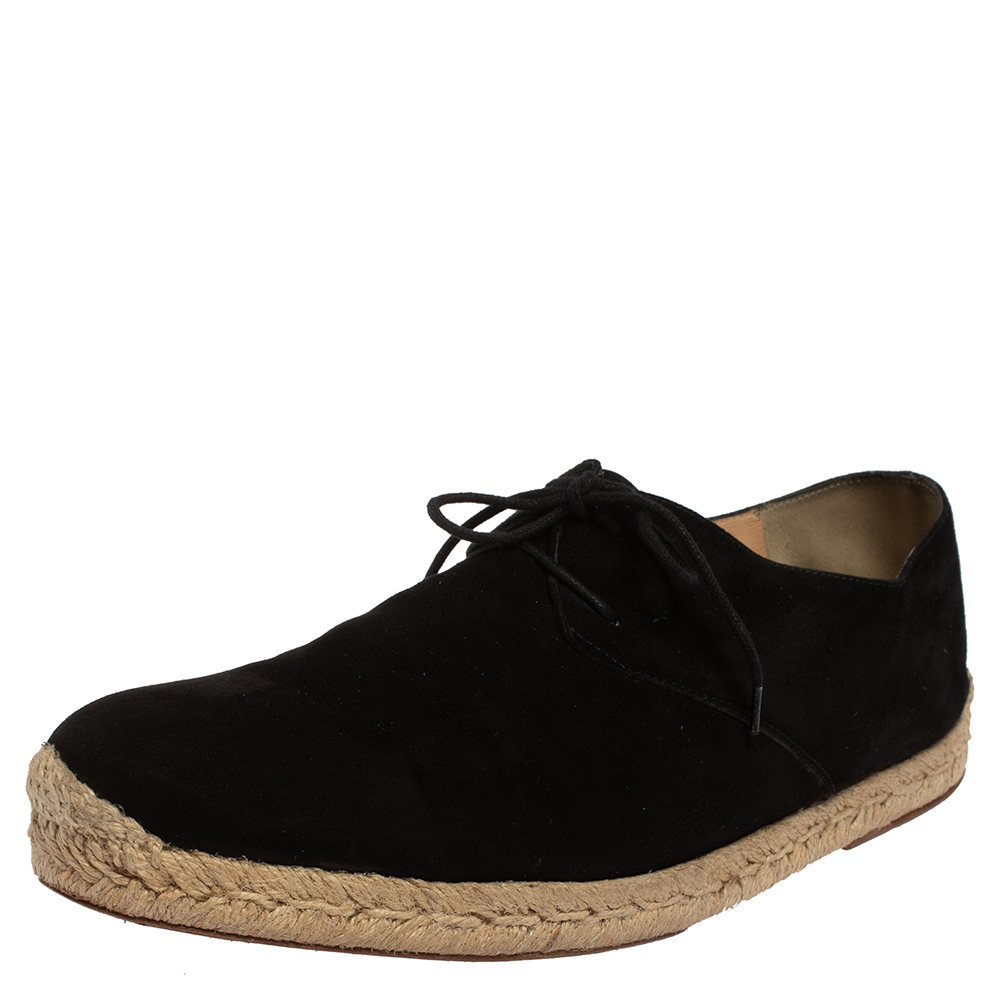 Christian Louboutin Black Suede Lace Up Espadrilles Size 43 Christian Louboutin Black Suede Lace Up Espadrilles Size 43