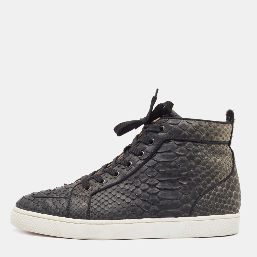 Christian Louboutin Two Tone Python Rantus Orlato High Top Sneakers Size 43 Christian Louboutin Two Tone Python Rantus Orlato High Top Sneakers Size 43