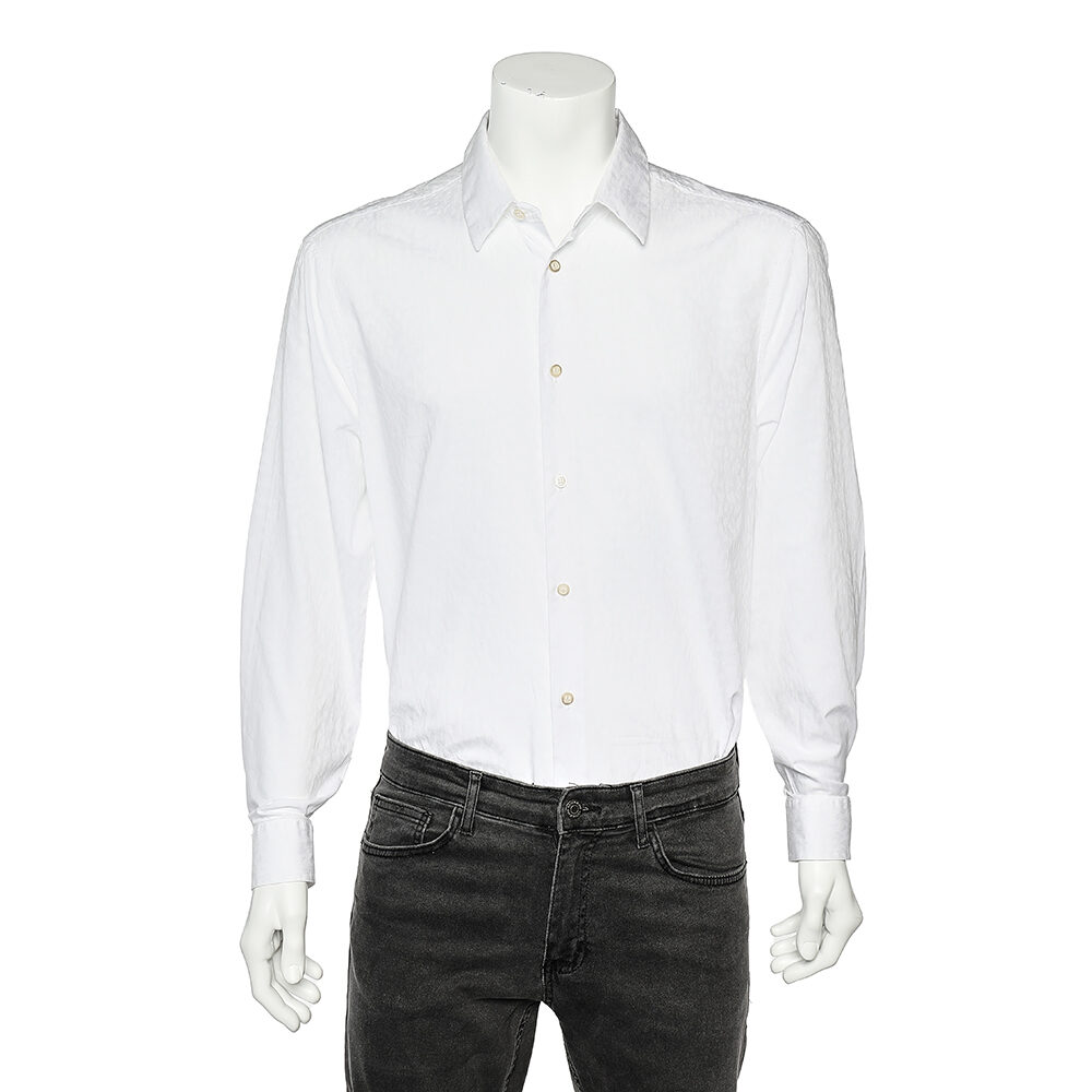 Class by Roberto Cavalli White Cotton Jacquard Button Front Shirt 3XL Class by Roberto Cavalli White Cotton Jacquard Button Front Shirt 3XL