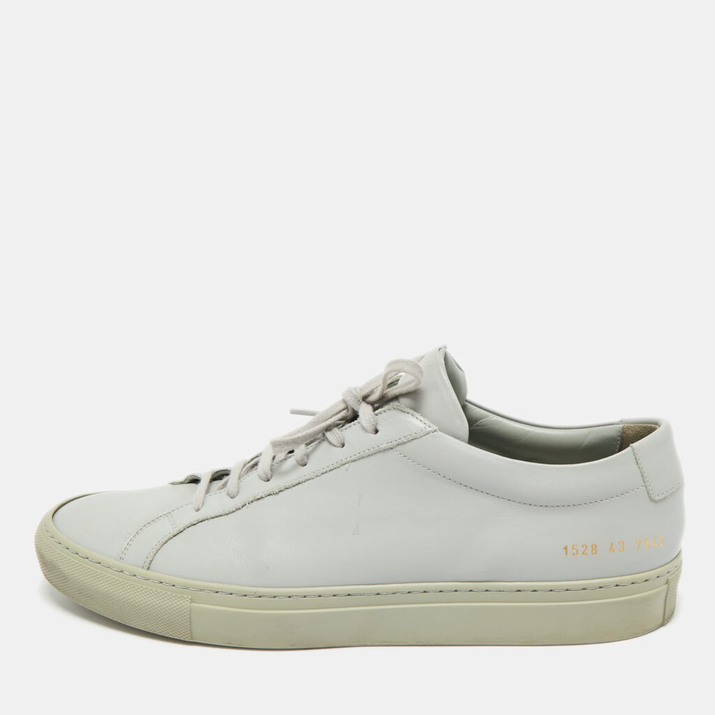 Common Projects Grey Leather Achilles Lace Up Sneaker Size 43 Common Projects Grey Leather Achilles Lace Up Sneaker Size 43