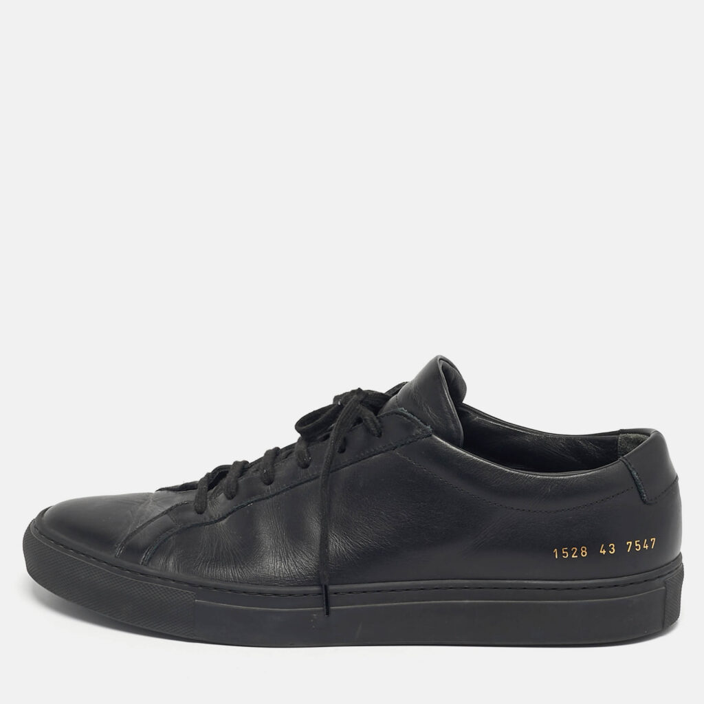 Common Projects Black Leather Lace Up Sneakers Size 43 Common Projects Black Leather Lace Up Sneakers Size 43