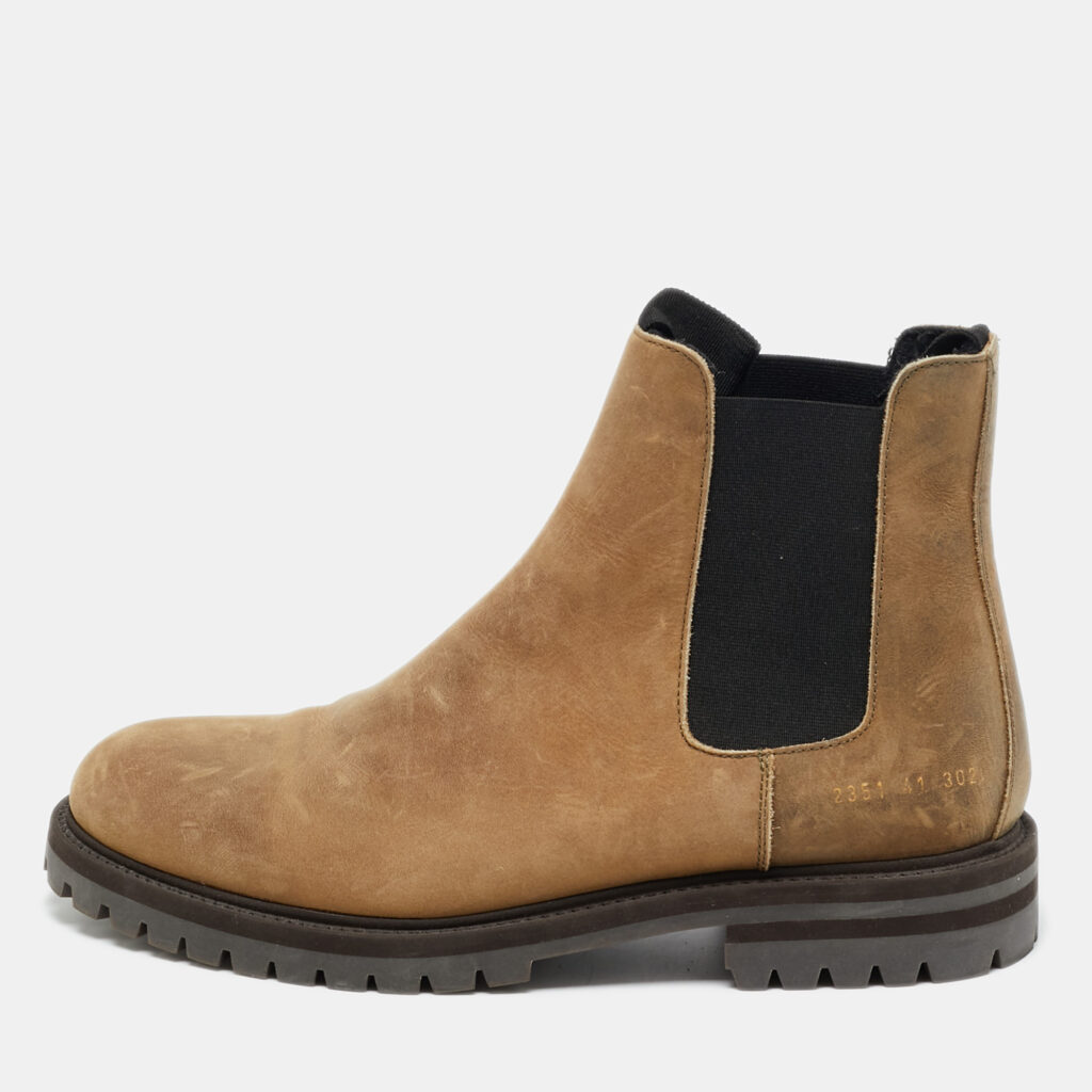 luxury-men-common-projects-used-shoes-p1246056-001-1.jpg Common Projects Size 41 Brown Nubuck Leather Chelsea Boots