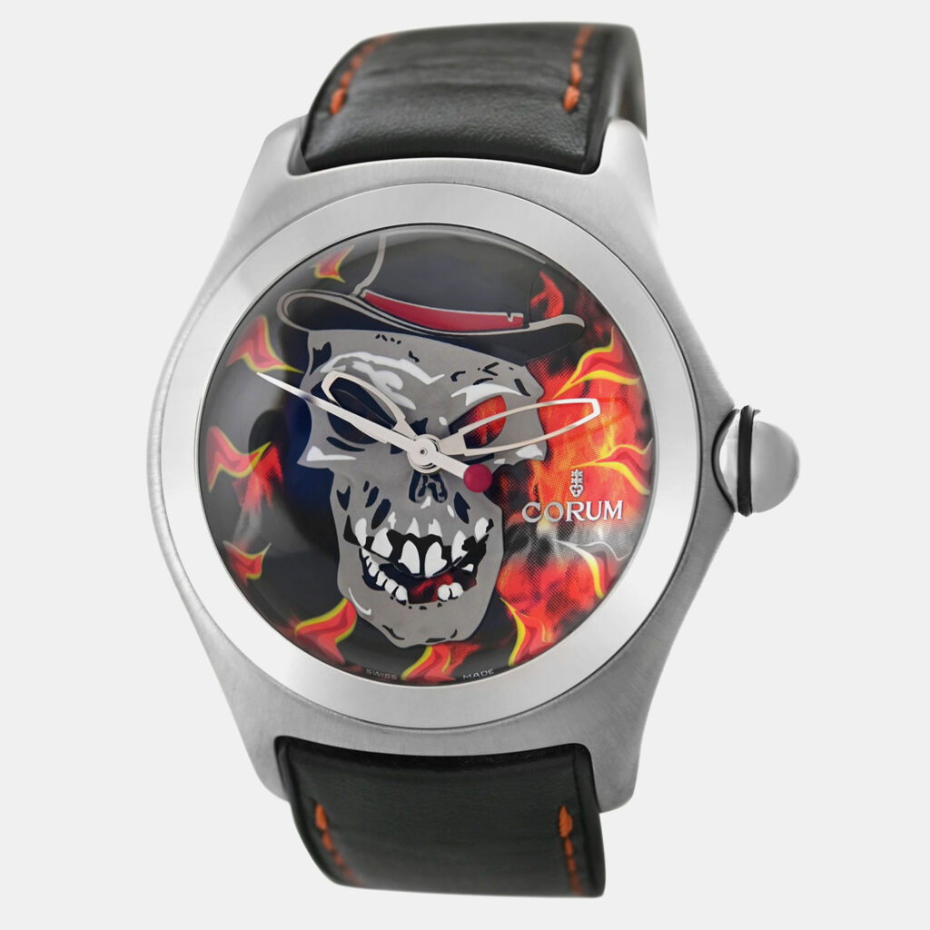 Corum Bubble Baron Samedi 02320.582001 Limited Edition Black Stainless Steel Automatic Men's Wristwatch 45 mm Corum Bubble Baron Samedi 02320.582001 Limited Edition Black Stainless Steel Automatic Men's Wristwatch 45 mm