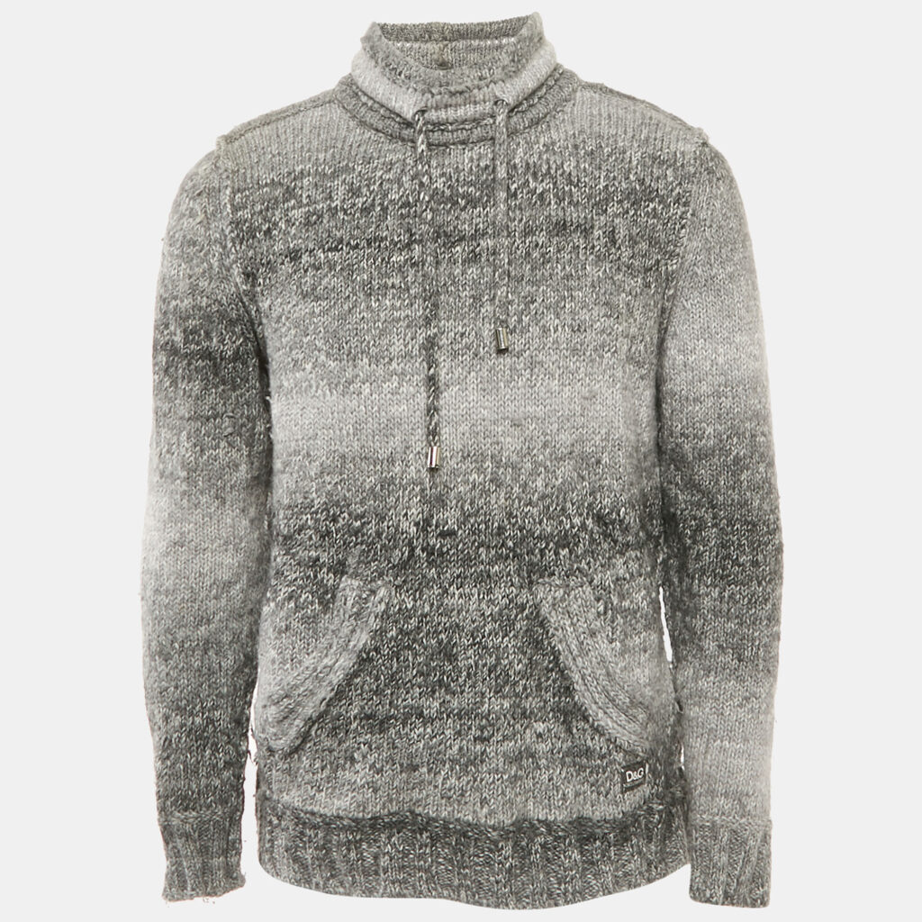 D&G Grey Wool Knit High Neck Sweater XXXL D&G Grey Wool Knit High Neck Sweater XXXL