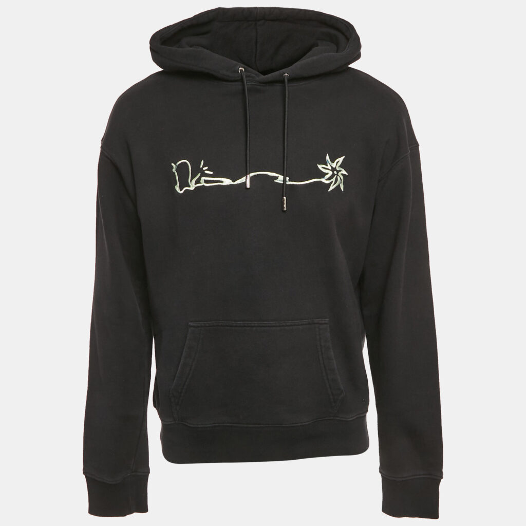 luxury-men-dior-homme-used-clothes-p1178414-002-1.jpg Dior Homme Black Embroidered Cotton Hoodie S