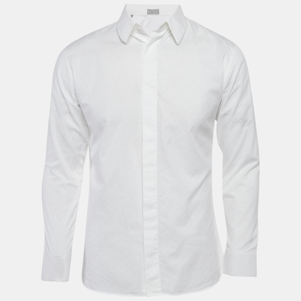 Dior Homme Jacquard Cotton Long Sleeve Shirt L Dior Homme Jacquard Cotton Long Sleeve Shirt L