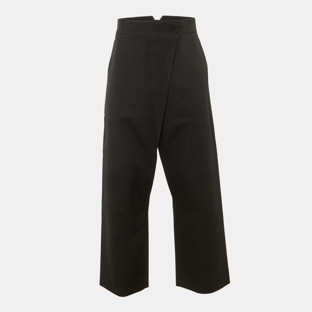 Dior Homme Black Wool Wrap Wide Leg Trousers S