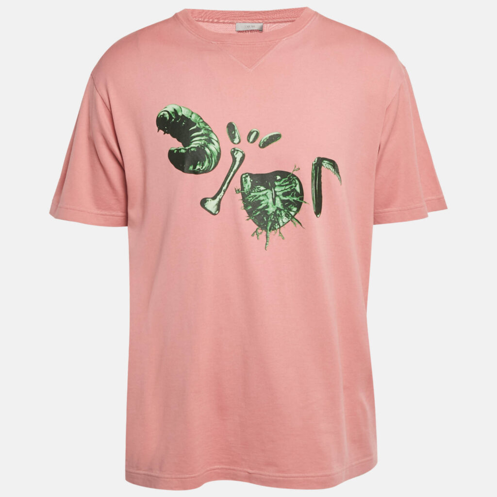 Dior Homme Pink Insect Logo Print Jersey T-Shirt M Dior Homme Pink Insect Logo Print Jersey T-Shirt M