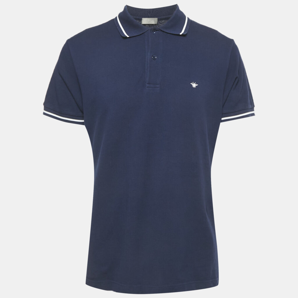 Dior Homme Blue Pique Polo T-Shirt XXL Dior Homme Blue Pique Polo T-Shirt XXL