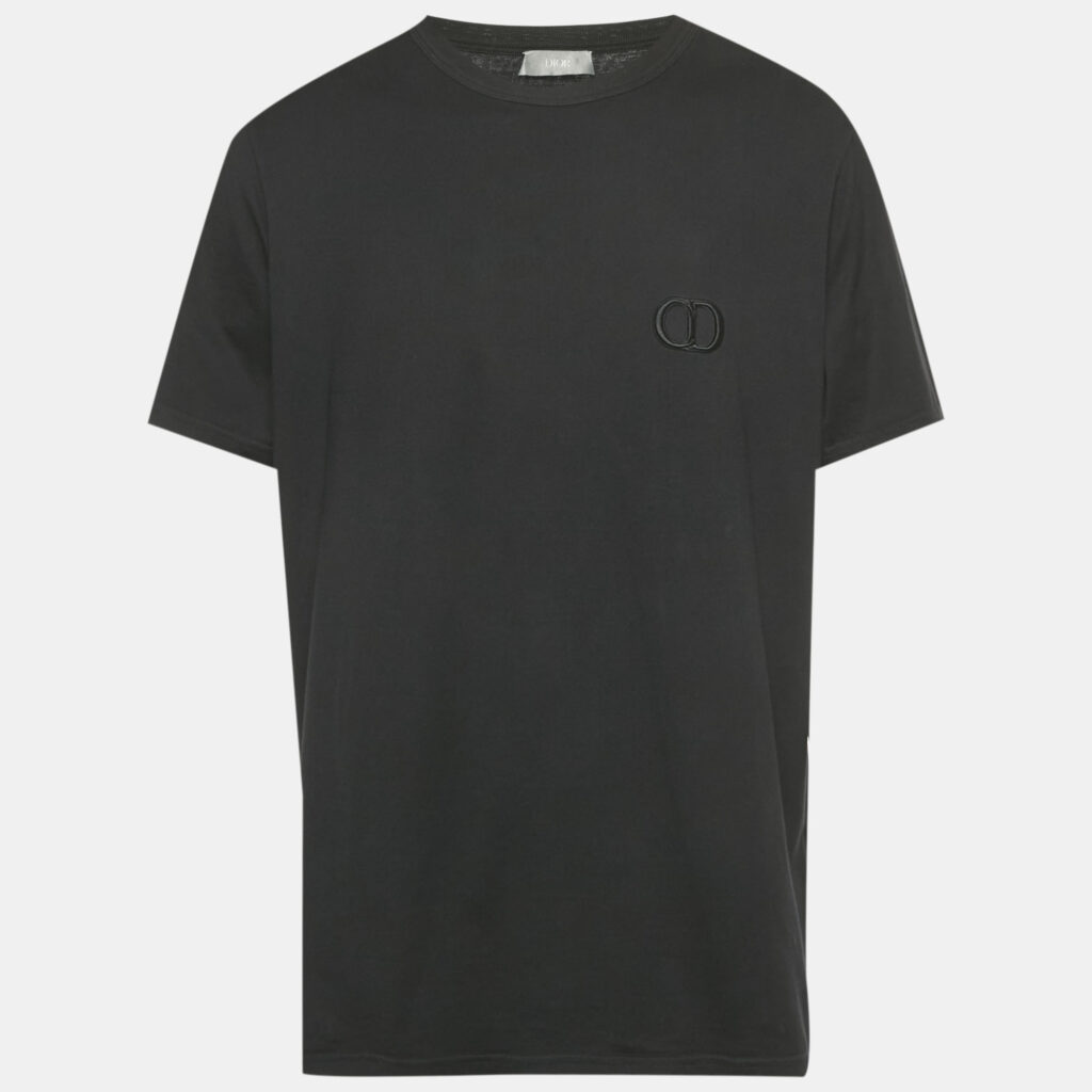 luxury-men-dior-homme-used-clothes-p1240467-001-1.jpg Dior Homme Black CD Icon Embroidered Cotton T-Shirt XXL