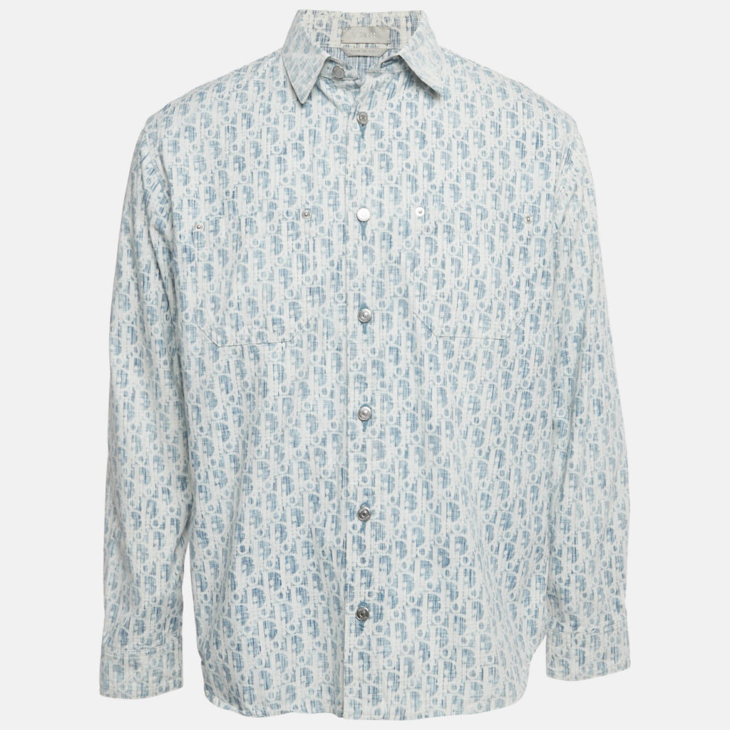 Dior Homme Blue Oblique Denim Shirt S Dior Homme Blue Oblique Denim Shirt S
